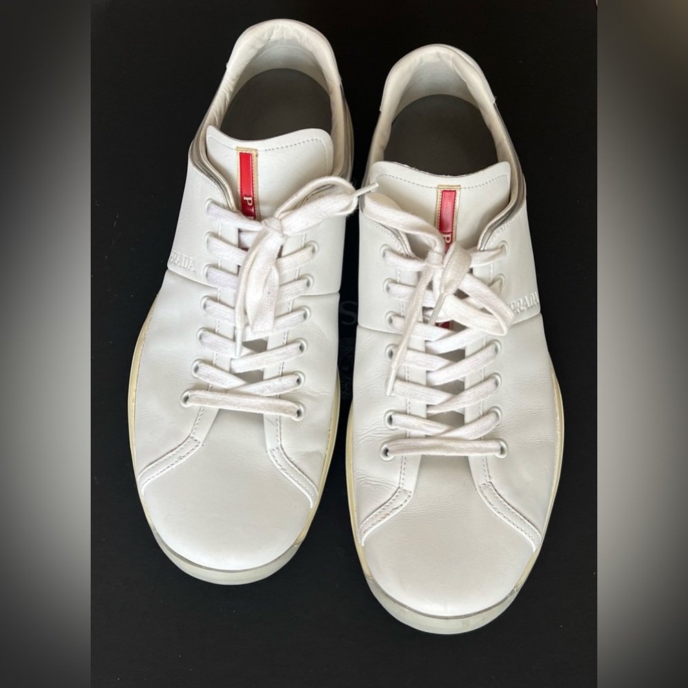 Prada Trainers Sneakers size 11 US Silver Trimming Rare